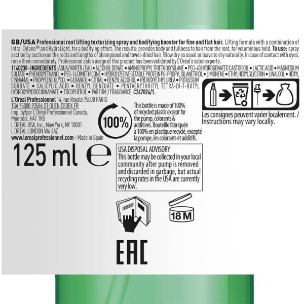 Brume Volumetry L'Oréal Professionnel 125ML 8 Brume Volumetry L'Oréal Professionnel 125ML – Image 8