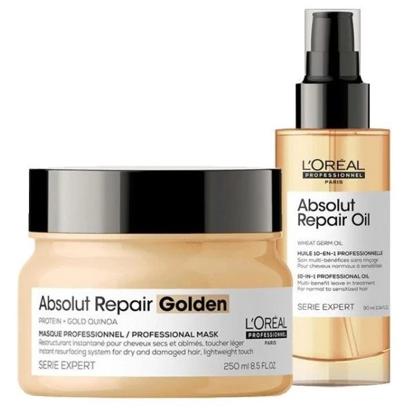 Duo Huile & Masque Routine Absolut Repair Gold L'Oréal Professionnel 1 Duo Huile & Masque Routine Absolut Repair Gold L'Oréal Professionnel