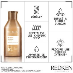 Duo Hydratant Cheveux Secs All Soft Redken 2x500ML -Hair Care Soldes duo hydratant cheveux secs all soft redken 2x500ml 3
