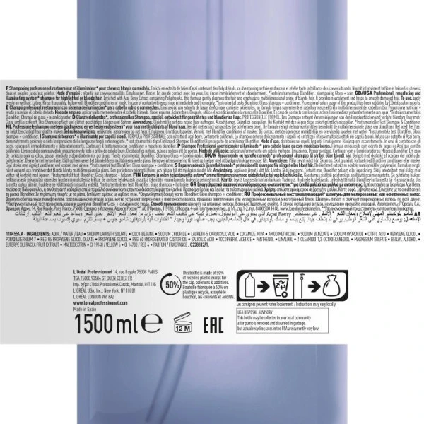 Shampooing Blondifier Gloss L'Oréal Professionnel 1,5L 9 Shampooing Blondifier Gloss L'Oréal Professionnel 1,5L – Image 9